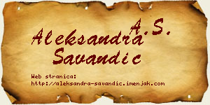 Aleksandra Savandić vizit kartica